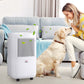 HOMCOM 10L/Day 2200ML Portable Quiet Dehumidifier with WiFi Smart App Control, Electric Moisture Air Dehumidifier for Home Laundry Basement