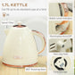 HOMCOM 1.7L 3000W Fast Boil Kettle & 2 Slice Toaster Set, Kettle and Toaster Set with Auto Shut Off, Browning Controls, Beige