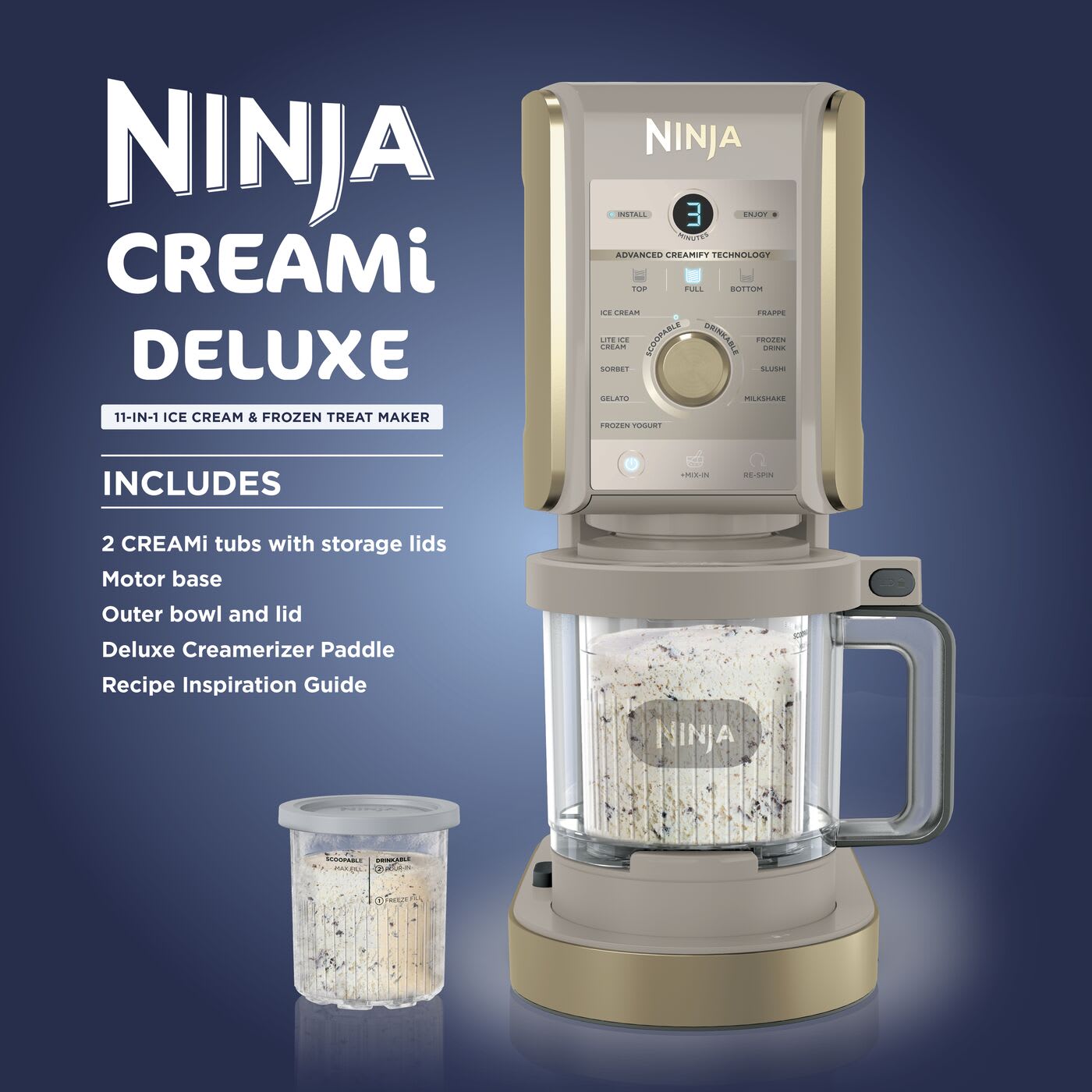 Ninja CREAMi Deluxe NC501UKSTGD Stone Gold – feature 1