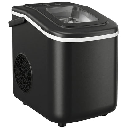 HOMCOM Countertop Ice Maker Machine 9 Cubes in 7 Mins Portable Ice Machine Ice Scoop and Basket 2 Sizes Black