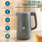 HOMCOM Electric Kettle, 1.7L Fast Boil 3kW Water Kettle with UK Strix Thermostat, LED Display, Keep Warm Function, Grey