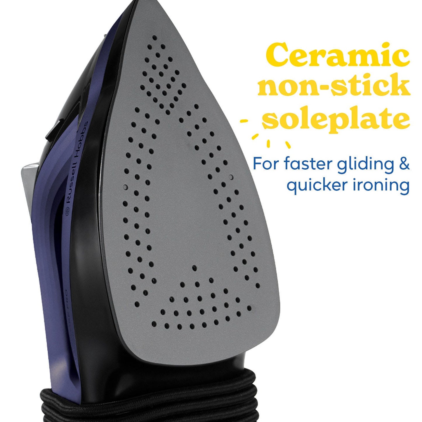 Russell Hobbs 26731 ceramic soleplate detail