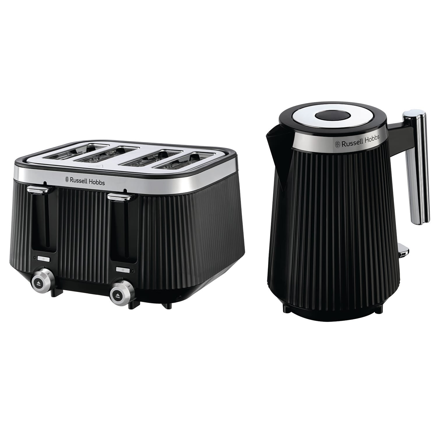 Russell Hobbs Bronte Black Kettle with matching toaster set