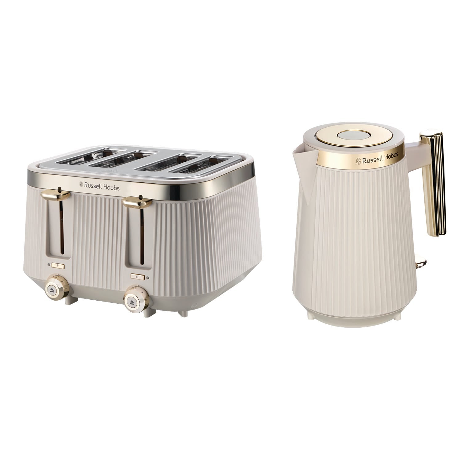 Russell Hobbs Bronte Kettle Stone with matching toaster set