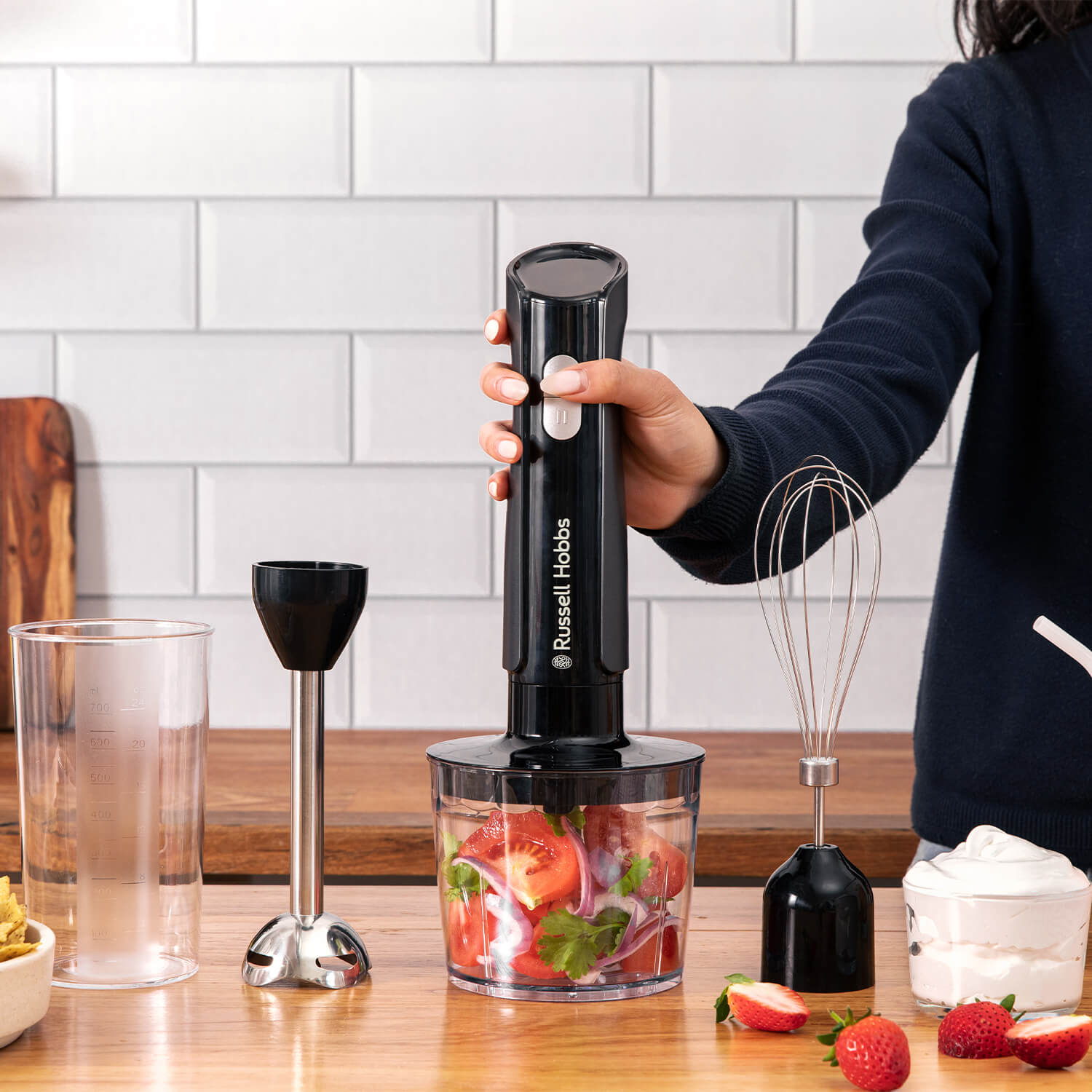 Russell Hobbs 27141 stick blender in use
