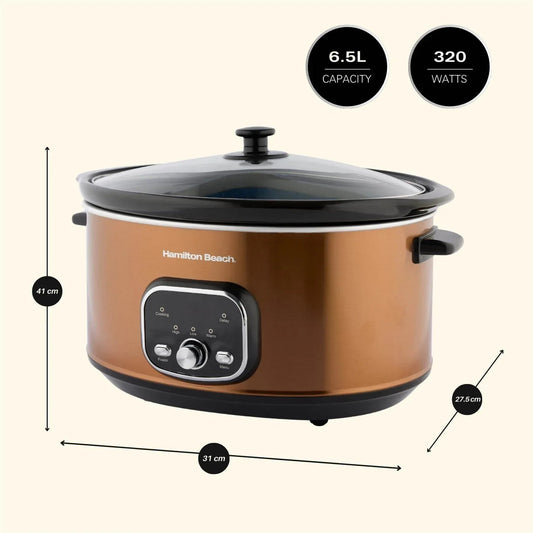 Hamilton Beach Digital 6.5L Oval Slow Cooker – Copper