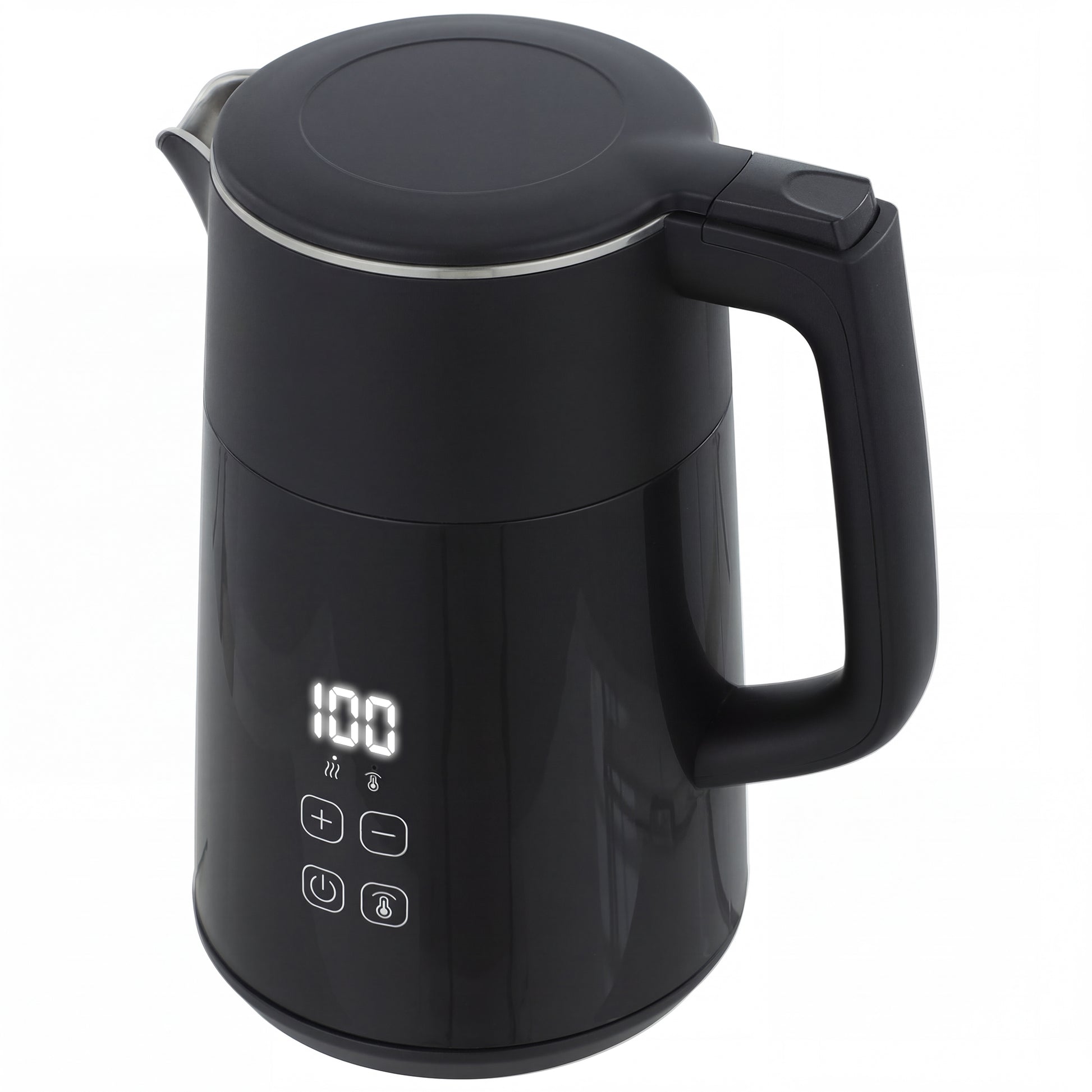 HOMCOM Electric Kettle, 1.7L Fast Boil 3kW Water Kettle with UK Strix Thermostat, LED Display, Keep Warm Function, Black