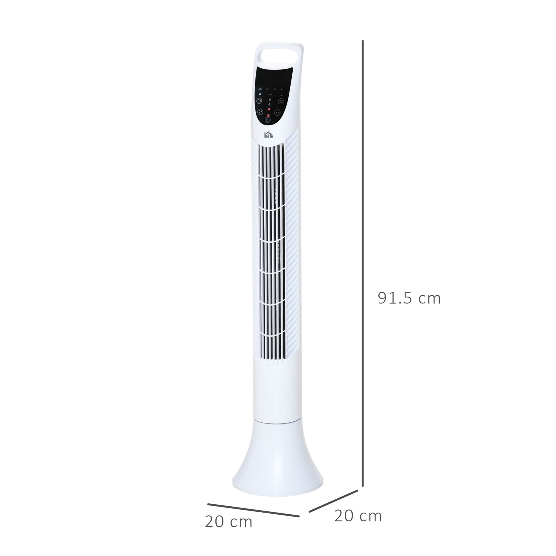 HOMCOM 36" Freestanding Tower Fan, Pedestal Fan with 3 Speed 3 Mode, 7.5h Timer, 70 Degree Oscillation, LCD Panel, 5M Remote Controller, White