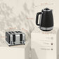 HOMCOM Stainless Steel Panel Kettle and Toaster Set - Black