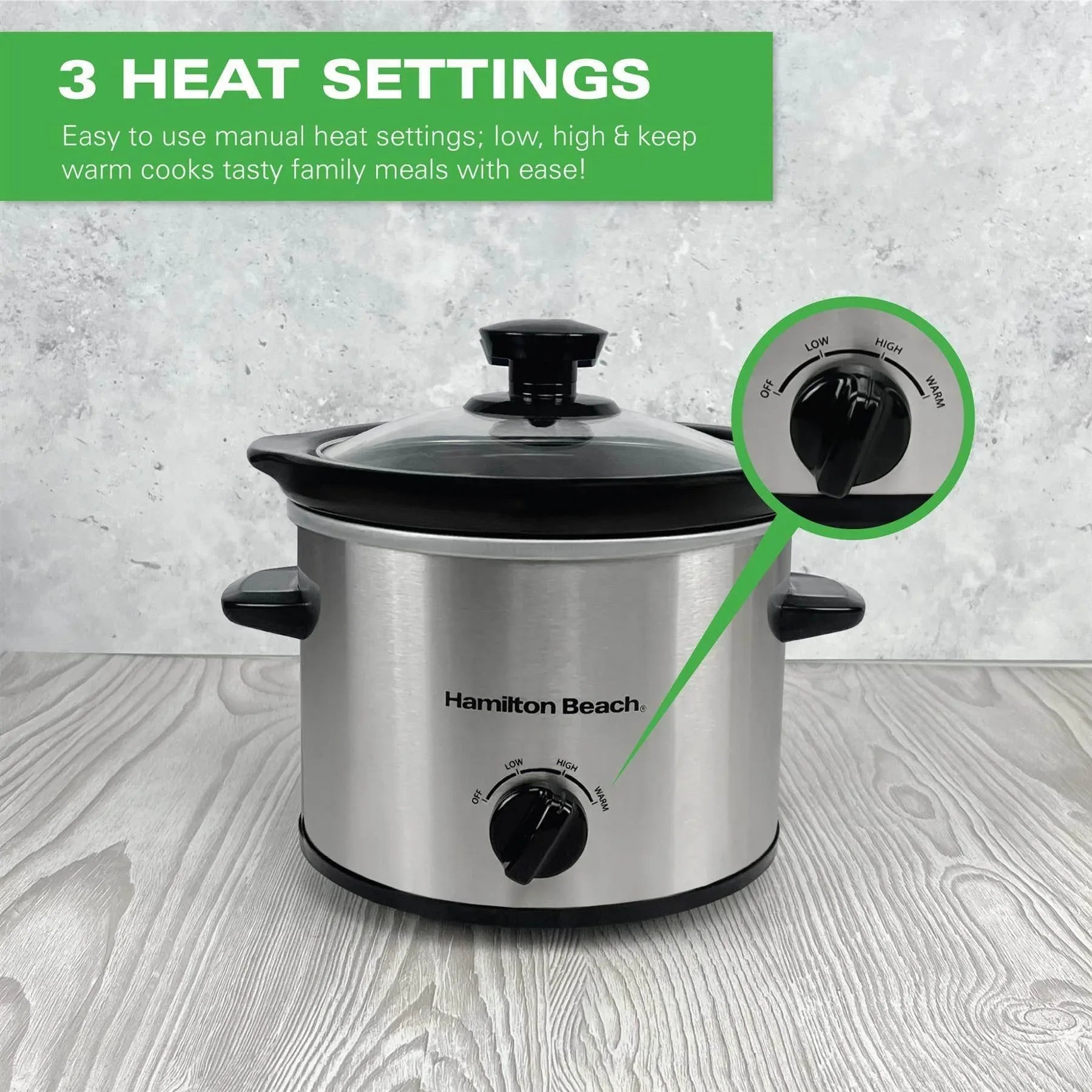 Hamilton Beach The Mighty Mini 1.8L Slow Cooker – Stainless Steel