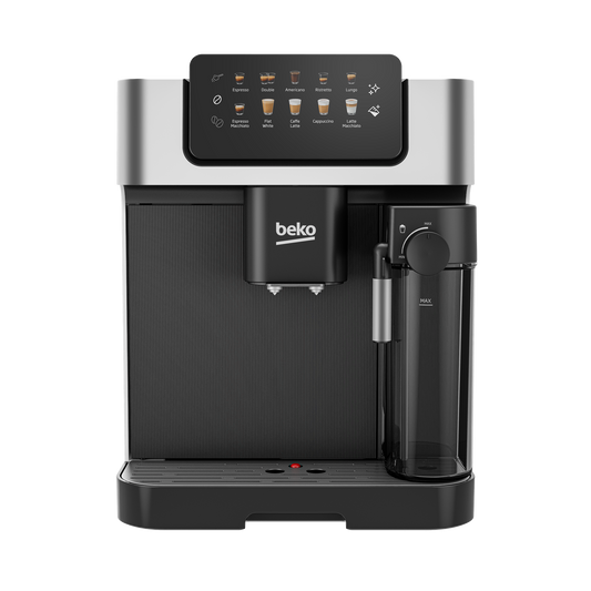 Beko CEG7304X CaffeExperto bean to cup coffee machine - stainless steel, front view