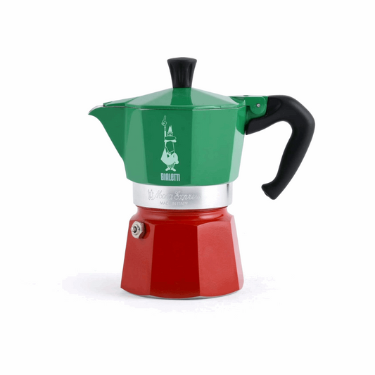 Bialetti Moka Express Tricolore Italia Spishäll Kaffebryggare - Tiny Lux