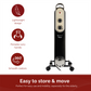 Rediffusion Vintage 9 Fin Oil Filled Radiator 2KW Black