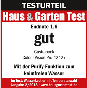 Gastroback 62427 Water Kettle Colour Vision Pro – award winning design