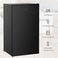 HOMCOM Under Counter Fridge, 91L Small Fridge with Chiller Box, Removable Shelf, Reversible Door, Adjustable Legs, Mini Refrigerator, Black