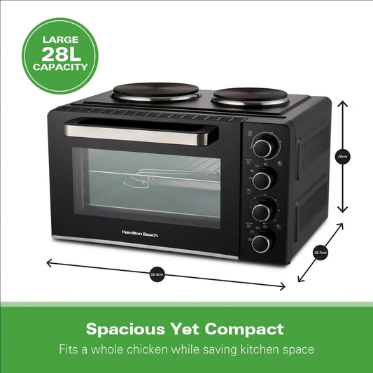 Hamilton Beach 28L Mini Oven with Double Hotplate