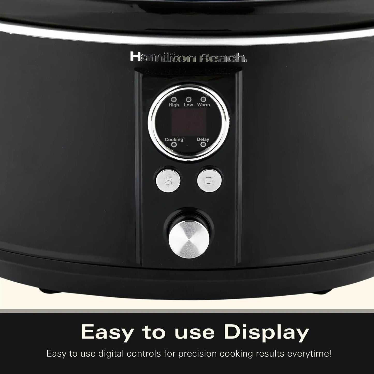 Hamilton Beach Digital 6.5L Oval Slow Cooker – Black