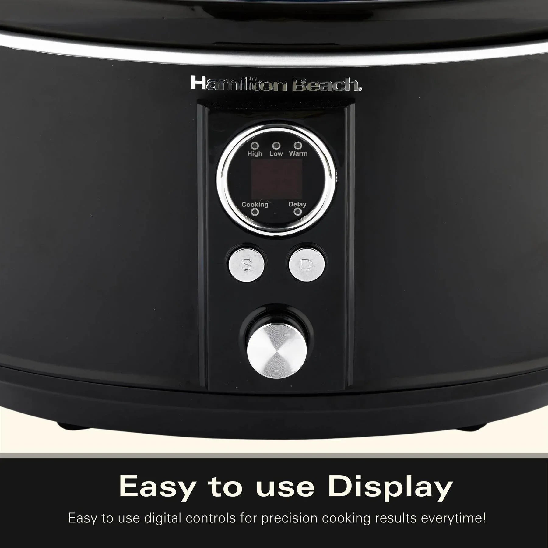 Hamilton Beach Digital 6.5L Oval Slow Cooker – Black