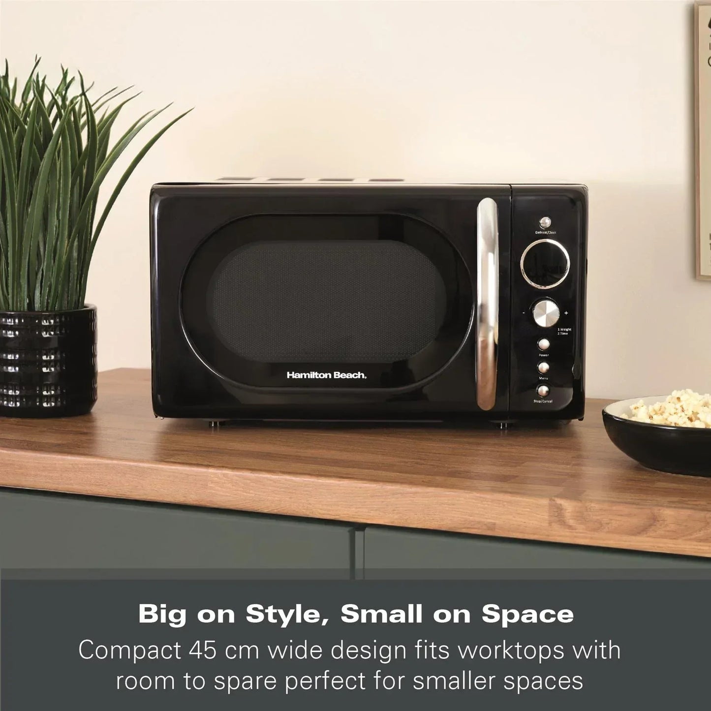 Hamilton Beach 20L Retro Microwave – Black