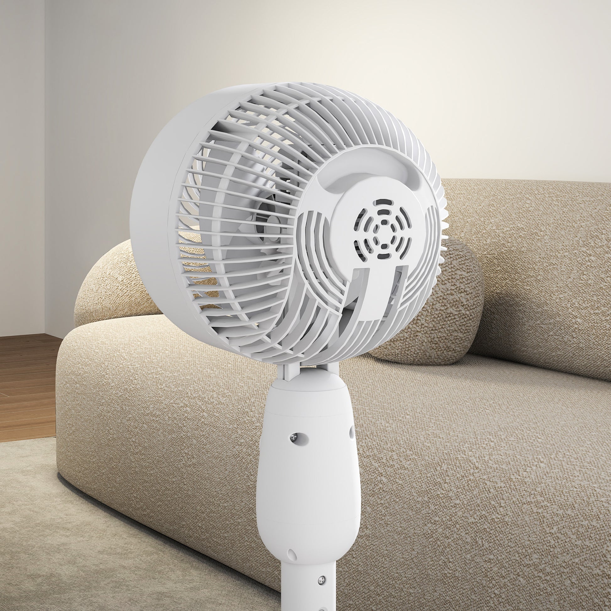 HOMCOM Pedestal Fan, Powerful Air Circulator, 36 Inch Floor Standing Fan with 3 Speed Settings, 70° Oscillating for Bedroom, Home and Office, White