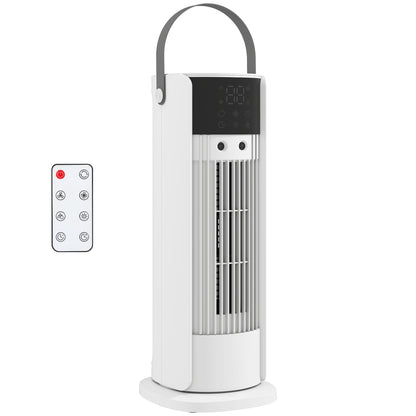 HOMCOM Tower Fan for Bedroom, 16 Inch Mist Desktop Fan with DC Motor, 3 Speeds, 90° Oscillation, 10H Timer, for Home Office