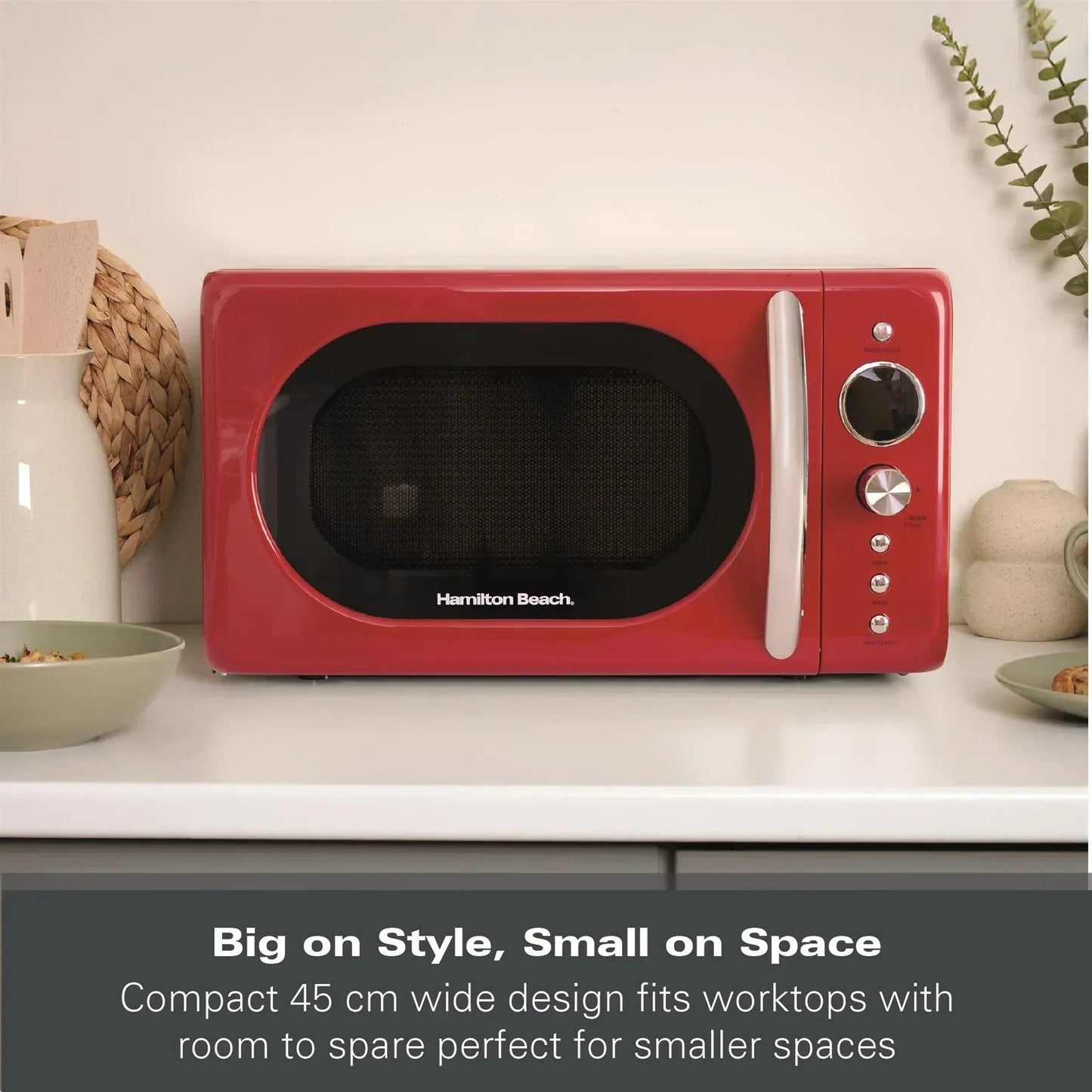 Hamilton Beach 20L Retro Microwave – Red