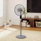 HOMCOM 16in Pedestal Standing Floor Fan, Oscillation Cooling Fan with Remote Control, Grey