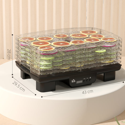 HOMCOM 40-70℃ Six-Tray Food Dehydrator - Black
