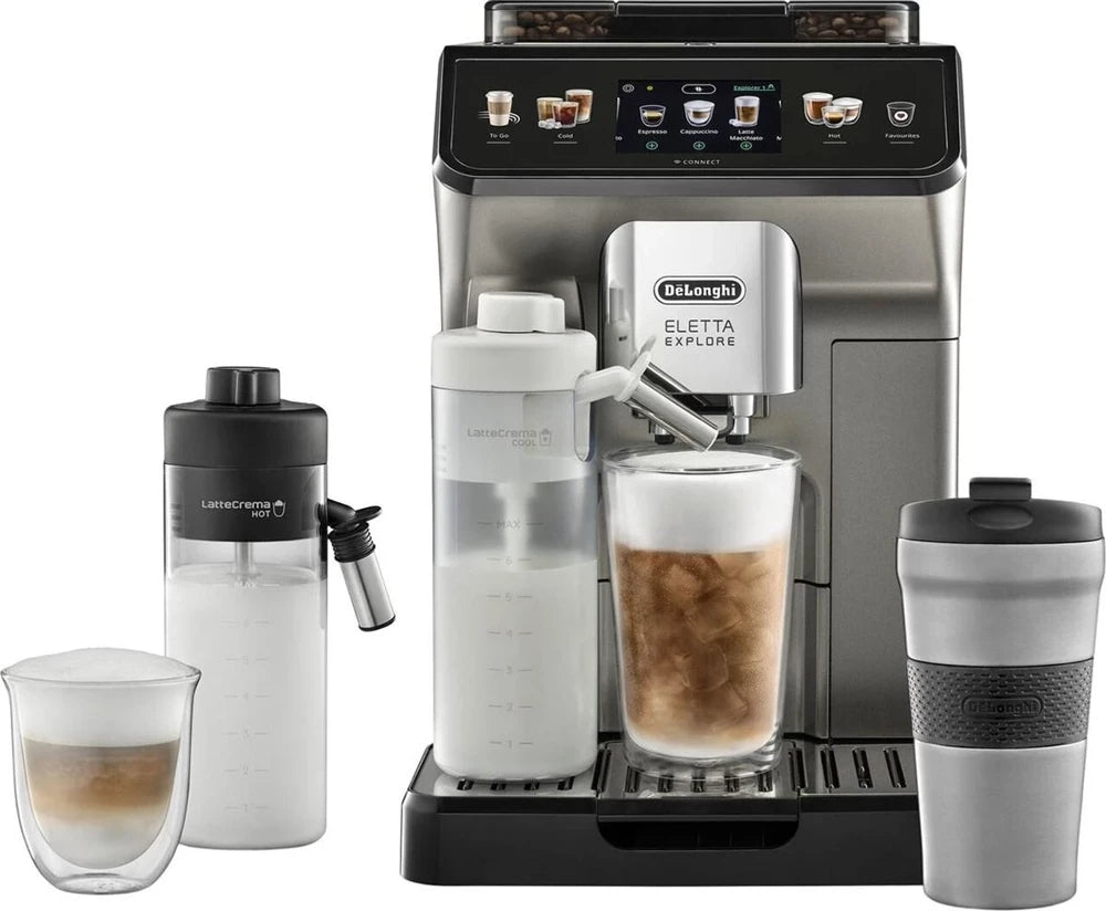 DeLonghi Eletta Explore ECAM450.86.T Smart Bönor till Kopp Kaffemaskin - Silver