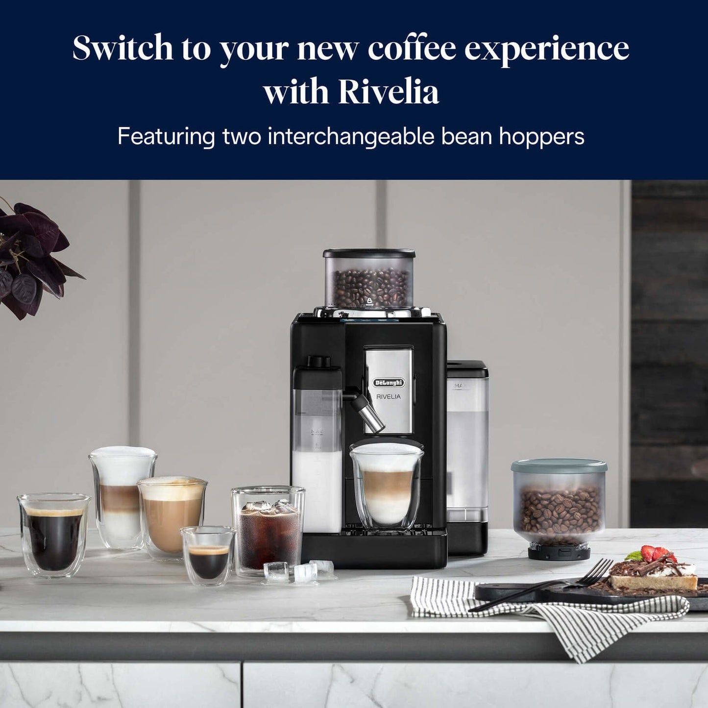 Delonghi Rivelia EXAM440.55.B Bean to Cup Coffee Machine - Black