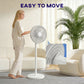 HOMCOM 40 cm Standing Fan, Cooling Floor Fan with 80° Oscillating, Adjustable Tilt and Height, 4 Speed, Remote Control, White