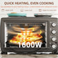 HOMCOM 36L Small Oven with 2 Hot Plates, Countertop Toaster Oven, Grill, Roast, Bake, Boil, with Timer, Adjustable Temperature, Electric Oven with Baking Tray, Grill Rack, Crumb Tray, 2600W, Black