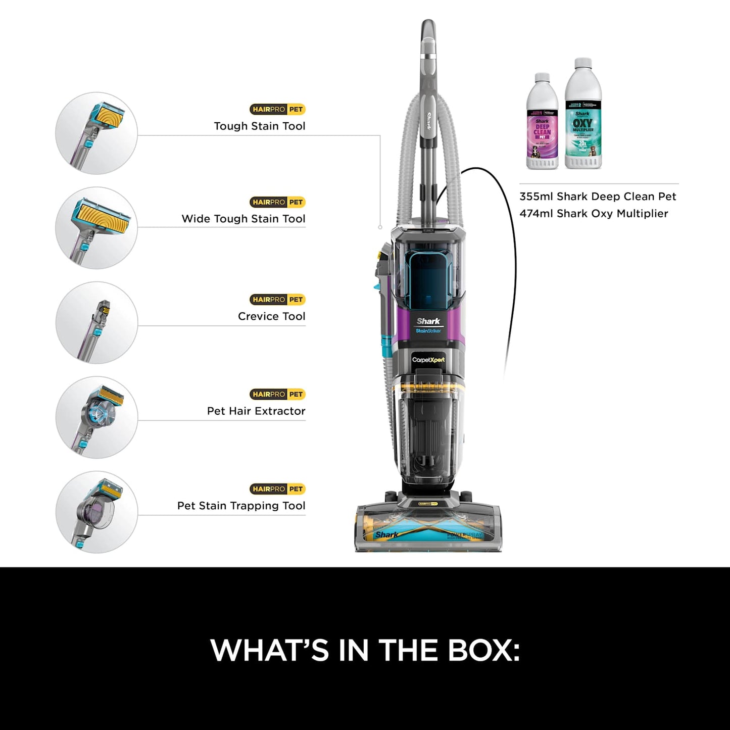 SharkNinja CarpetXpert HairPro Pet Deep Carpet Cleaner EX300UK — Negro