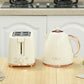 HOMCOM 1.7L 3000W Fast Boil Kettle & 2 Slice Toaster Set, Kettle and Toaster Set with Auto Shut Off, Browning Controls, Beige
