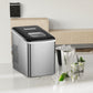 HOMCOM Ice Maker Machine Countertop, 9 Ice Cubes in 8 Mins, 12KG in 24Hrs, Self-Cleaning Portable Ice Cube Maker w/ Adjustable Ice Size, Ice Scoop, Basket, Stainless Steel, No Plumbing Required, Black