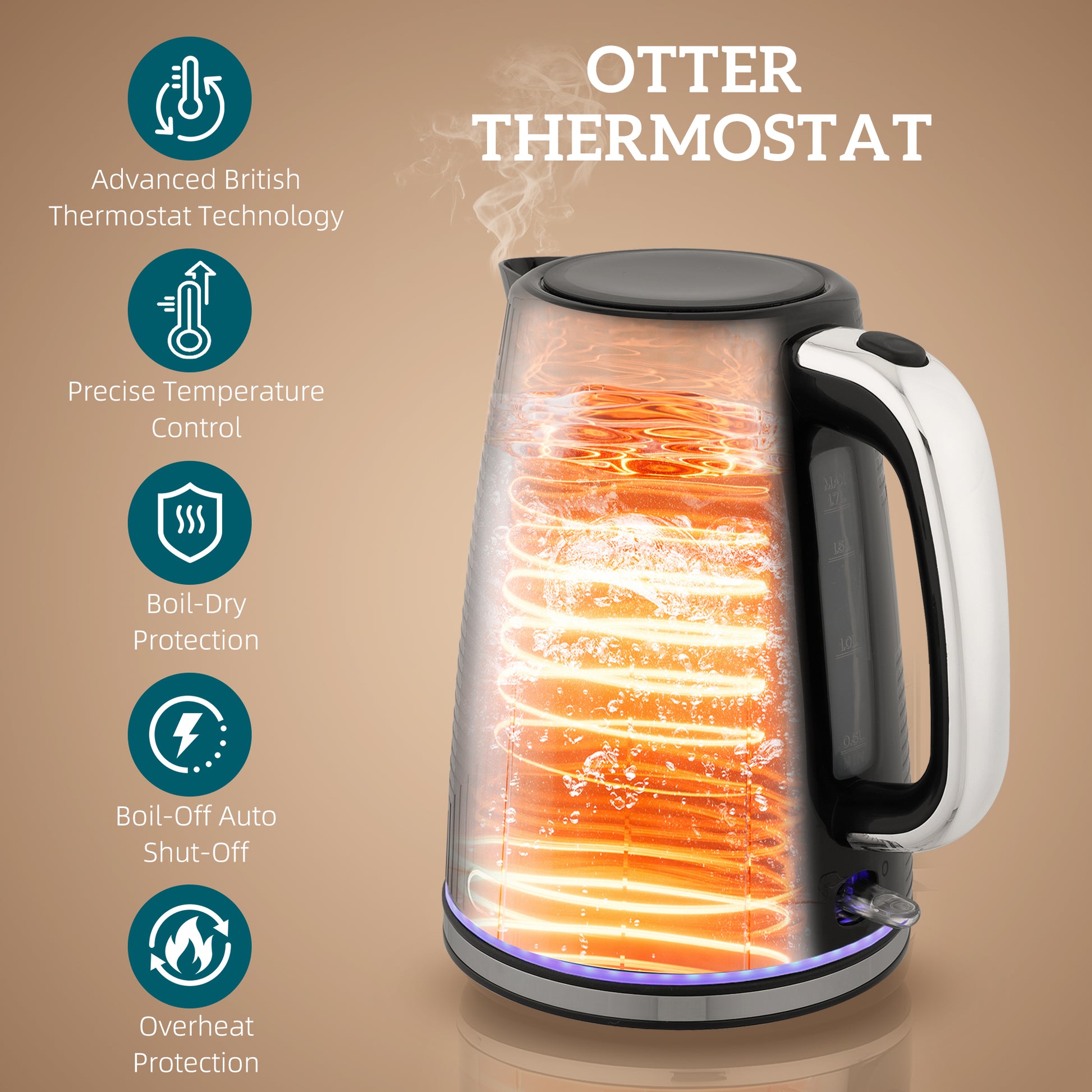 HOMCOM Modern Kettle and Toaster Set - Black