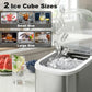 HOMCOM Ice Maker Machine Countertop, 9 Cubes Ready in 7 Mins, 12 KG in 24Hrs, 2 Sizes of Bullet, Self-Cleaning Ice Machine with Portable Handle, Scoop and Basket for Home Kitchen Office RV