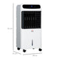 HOMCOM Mobile Air Cooler, 12L Tank Evaporative Ice Cooling Fan Water Conditioner Humidifier Unit with 3 Modes, 3 Speed, Remote, Timer, Oscillating for Home Bedroom