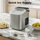 HOMCOM Ice Maker Machine Countertop, 9 Cubes Ready in 7 Mins, 12 KG in 24Hrs, 2 Sizes of Bullet, Self-Cleaning Ice Machine with Portable Handle, Scoop and Basket for Home Kitchen Office RV