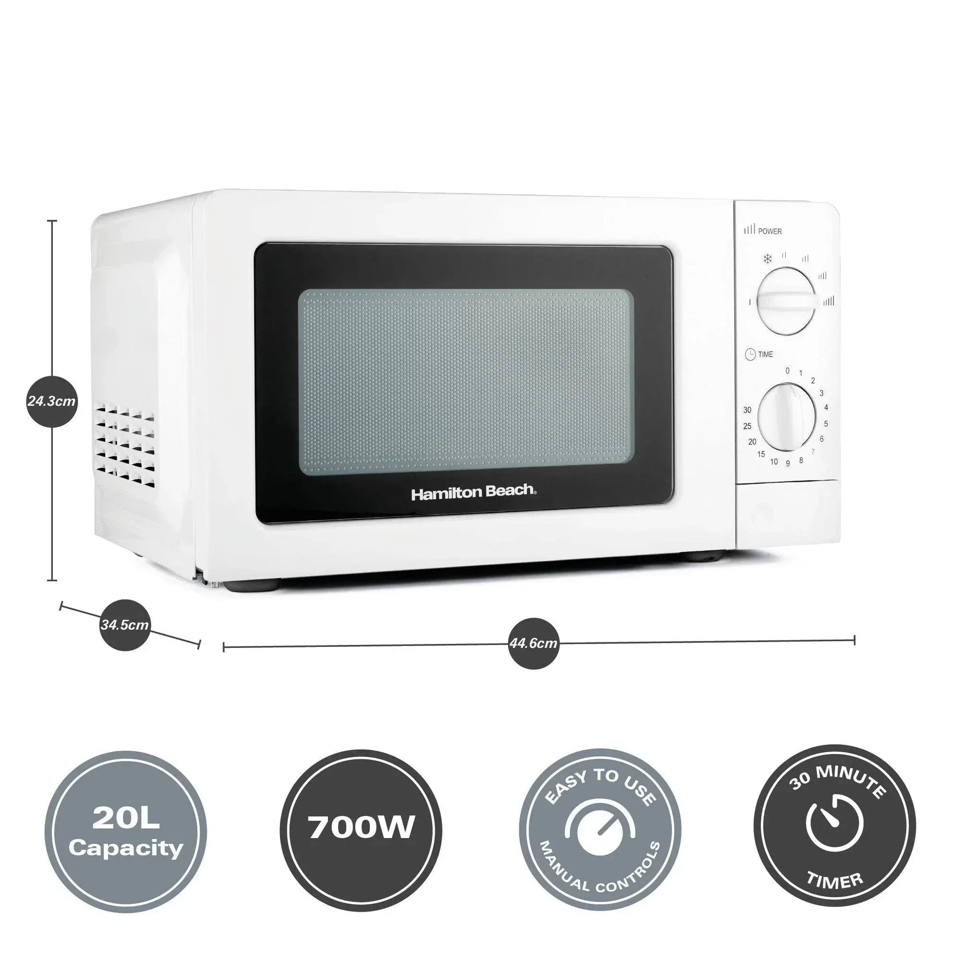 Hamilton Beach 20L Standard White Microwave