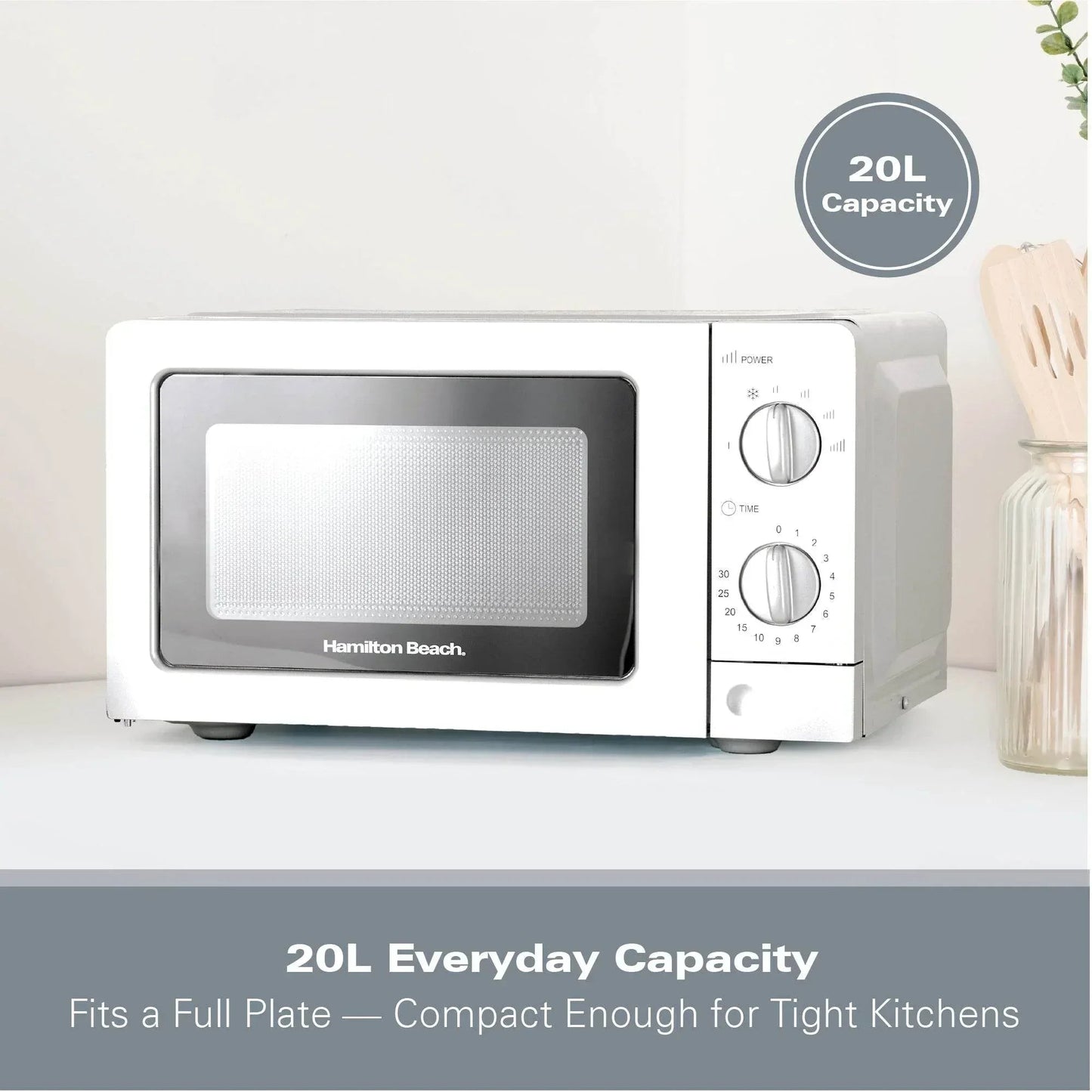 Hamilton Beach 20L Standard White Microwave