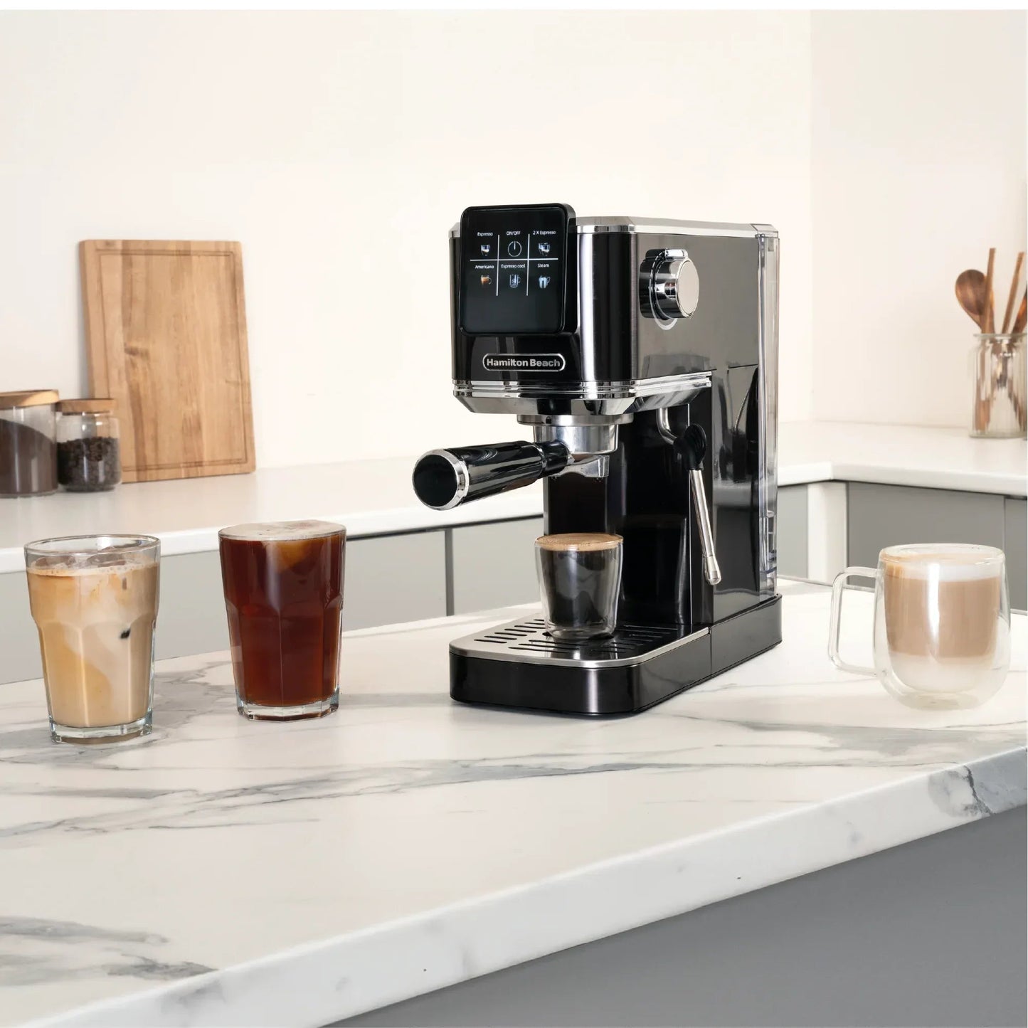 Hamilton Beach BaristaPro Touch 5-in-1 Espresso Machine - Cold Brew