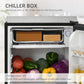 HOMCOM Under Counter Fridge, 91L Small Fridge with Chiller Box, Removable Shelf, Reversible Door, Adjustable Legs, Mini Refrigerator, Black