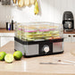 HOMCOM 5 Tier Food Dehydrator, 245W Stainless Steel Food Dryer Machine with Adjustable Temperature for Drying Fruit, Meat, Vegetable, Jerky and Pet Treat, Black