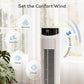 HOMCOM Tower Fan with WiFi Control Standing Floor Fan with Remote Control 116 cm White