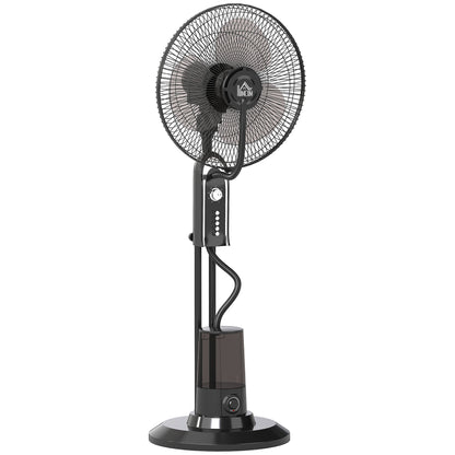HOMCOM Pedestal Fan with Water Mist Spray, Spray Misting Fan with 70° Oscillation, Tilt Head, 3 Speeds, 3 Modes, Adjustable Mist, 3.2L Water Tank, for Home, 120 cm