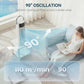 HOMCOM Tower Fan for Bedroom, 16 Inch Mist Desktop Fan with DC Motor, 3 Speeds, 90° Oscillation, 10H Timer, for Home Office