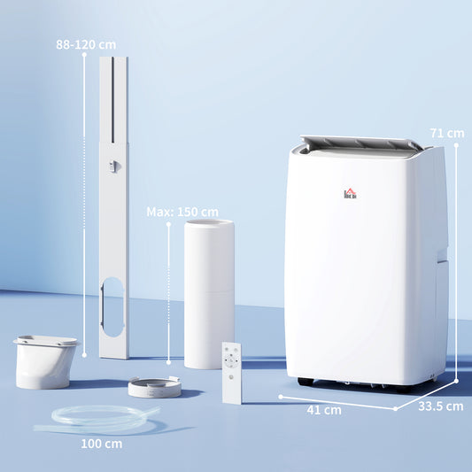 HOMCOM Portable Air Conditioner 12000 BTU BTU, 4-in-1 Air Conditioning Unit, Dehumidifier, Cooling, Fan, Child Lock, 35 m²