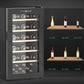 HOMCOM 41 Bottle Wine Fridge, 91 Litre Capacity, 45cm Freestanding Wine Cooler Fridge with Glass Door, LED Light, Digital Touch Screen, Temperature Control, Black