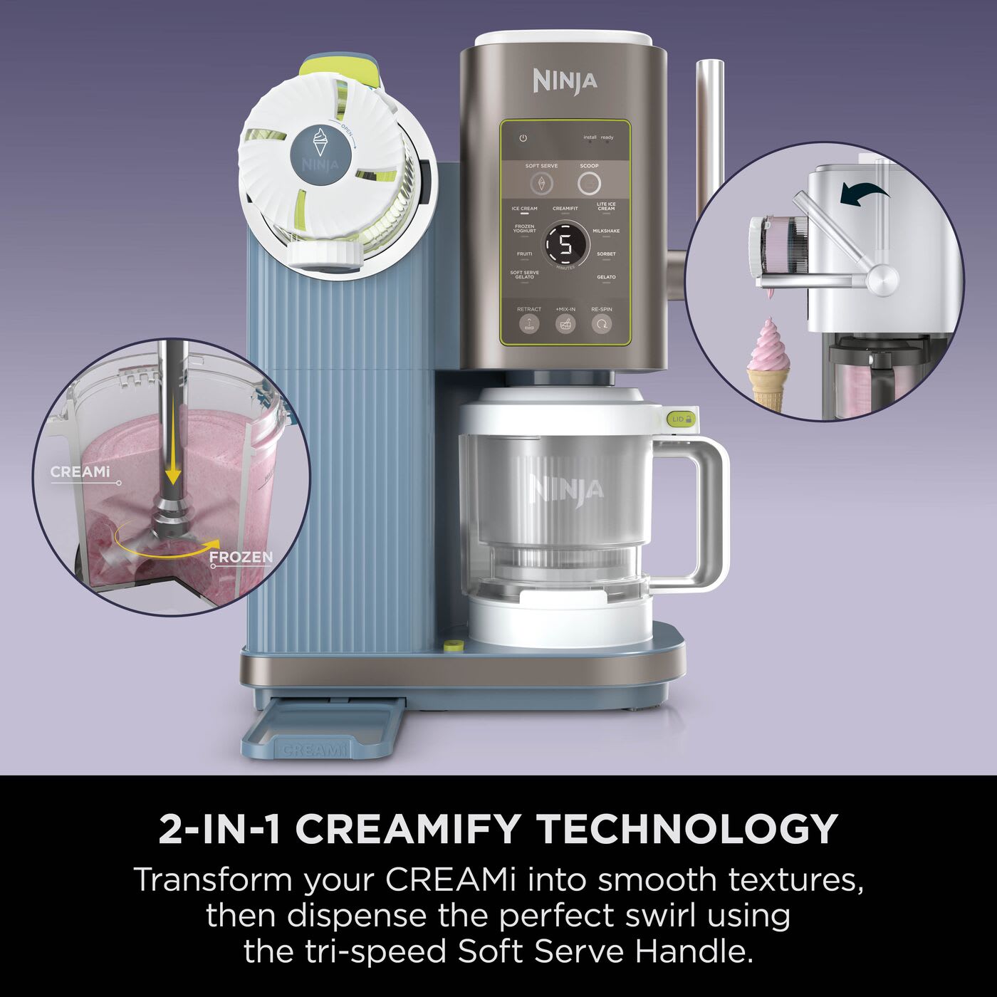 Ninja CREAMi Scoop & Swirl NC701UKND Icy Blackberry Lime – feature 6